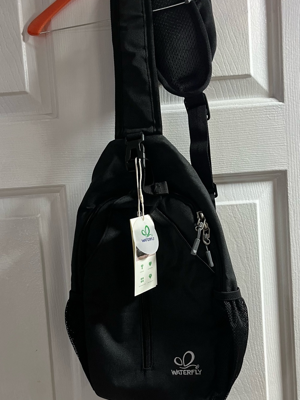 Waterfly Black Men's Sling Belt Bag – Compact Crossbody Pack